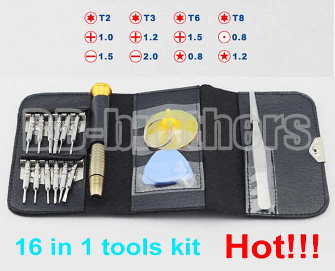 16 in 1 screwdriver pry tool kit ȭ   Ű ִ̽  ŰƮ  (t2/t3/t6/t8/0.8 pentalobe/1.5 philips...)